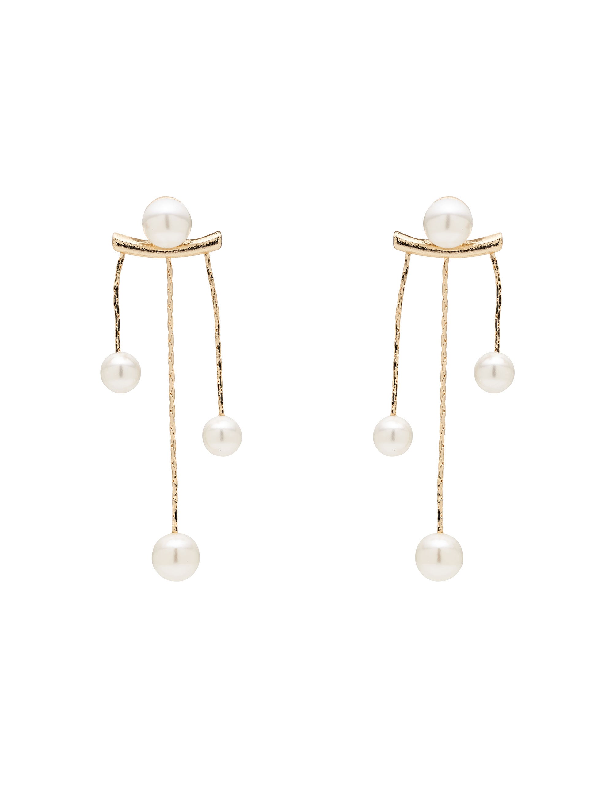 MILLERS TRIBAR DROP PEARL EARRINGS | W Lane