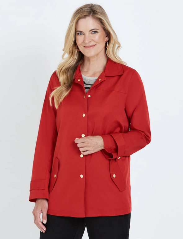 NONI B LONG SLEEVE BUTTON THROUGH TWILL OVERCOAT, hi-res image number null