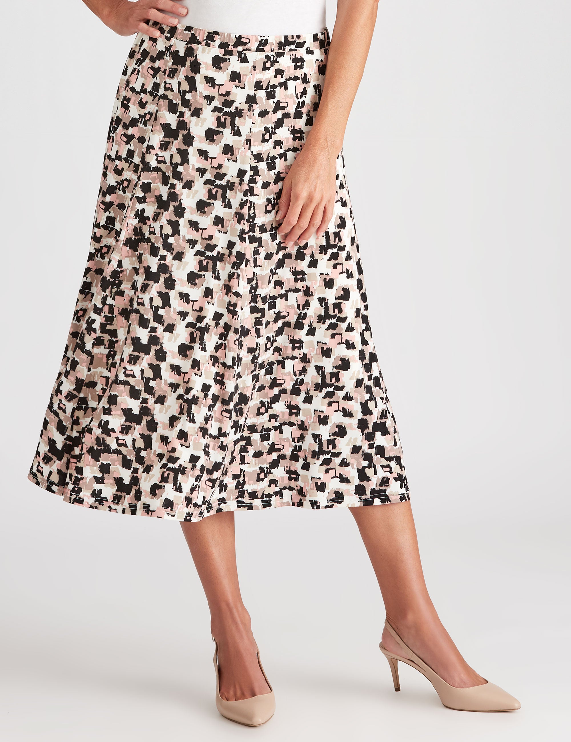 NONI B MIDI PRINTED SKIRT | Crossroads