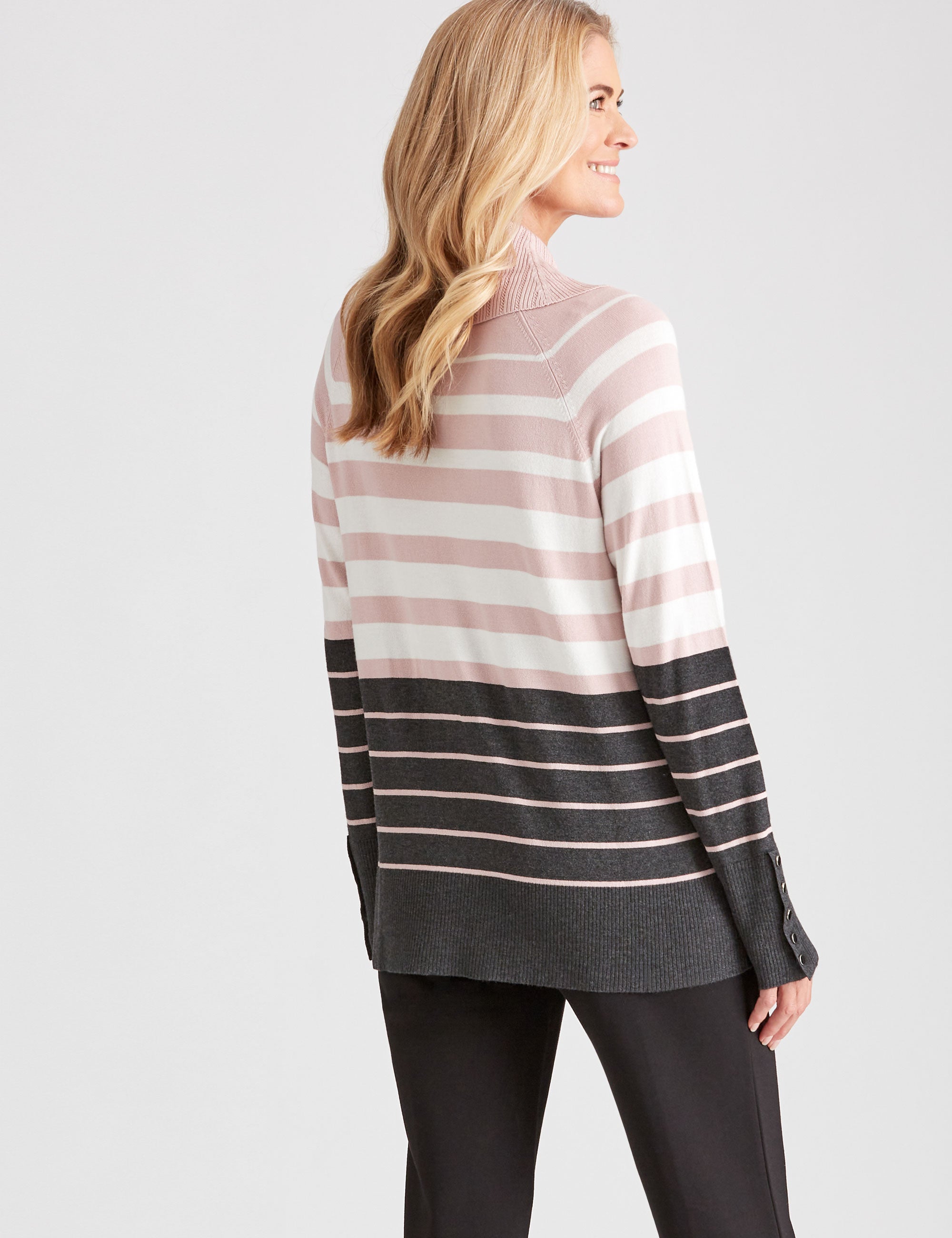 NONI B LONG SLEEVE ROLL NECK STRIPE JUMPER | W Lane