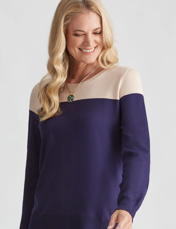 NONI B LONG SLEEVE TWO TONE JUMPER, hi-res image number null