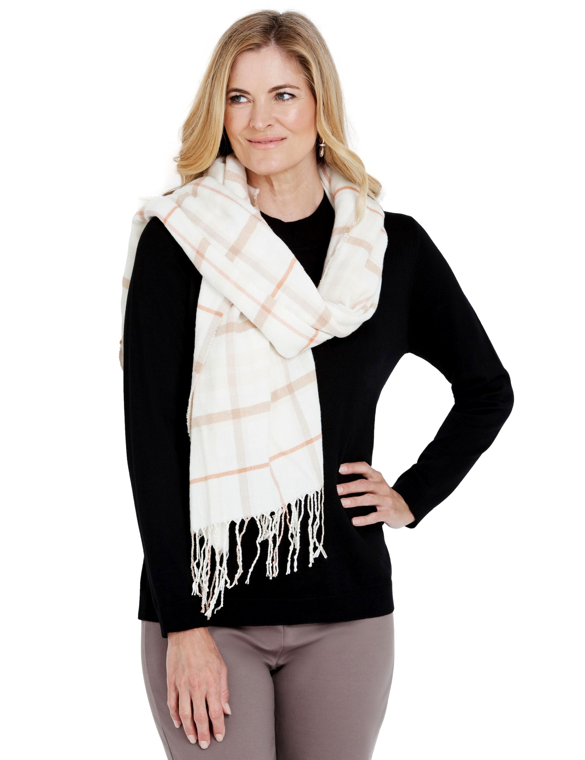 NONI B SUPERSOFT PLAID SCARF | Noni B