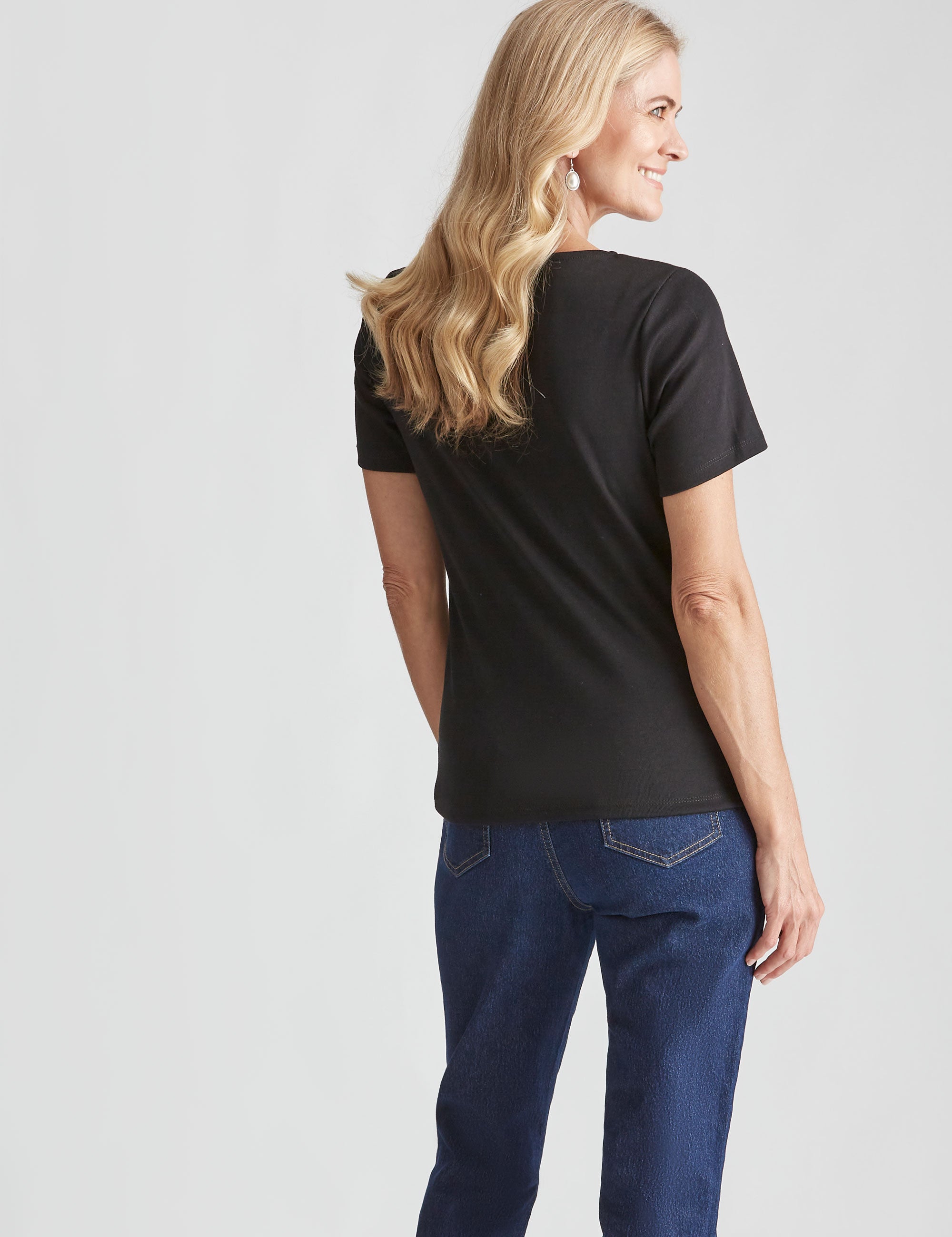 NONI B SHORT SLEEVE RIB TOP | Noni B