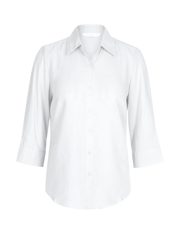 Noni B 3/4 Sleeve Linen Shirt, hi-res image number null