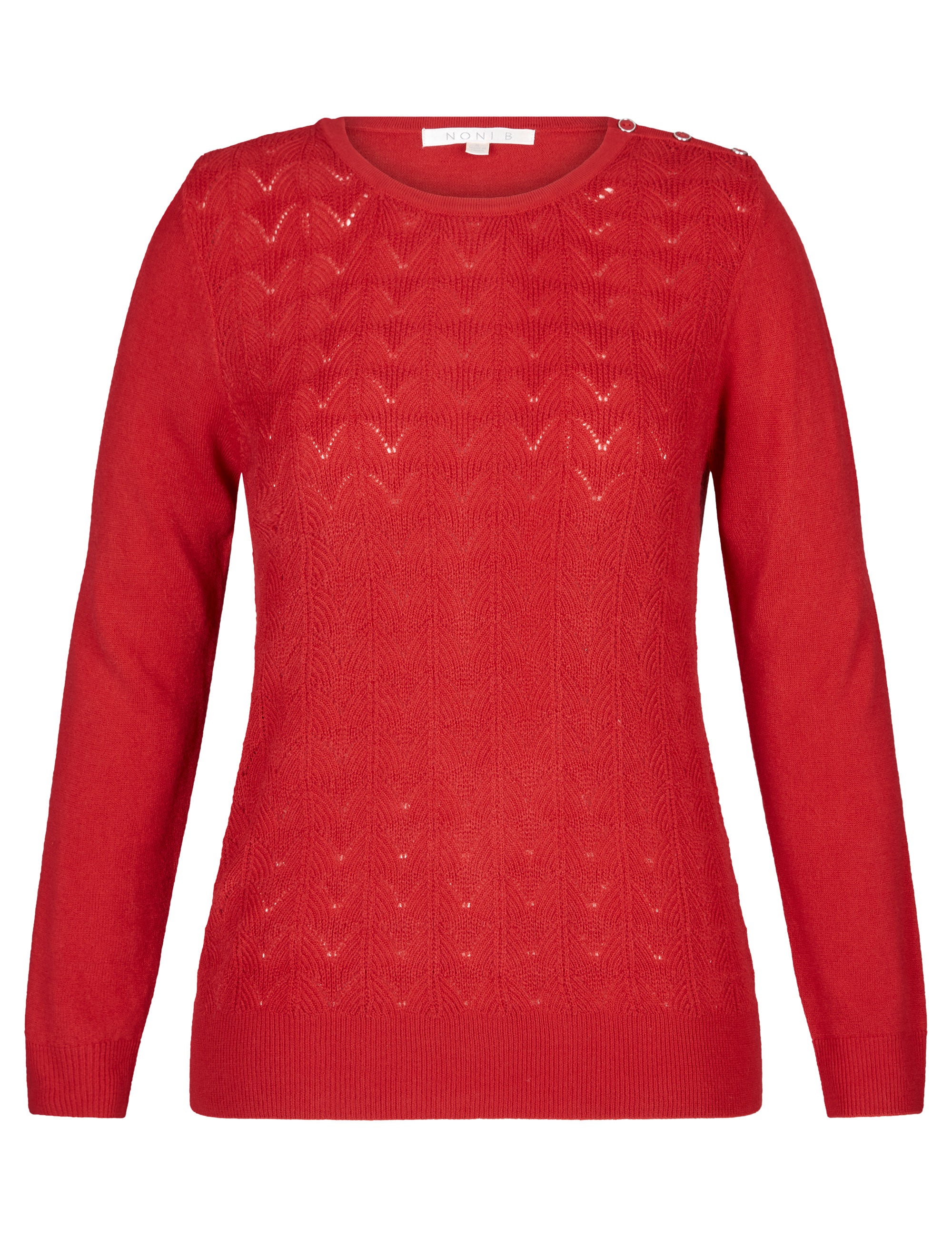 NONI B POINTELLE BUTTON DETAIL JUMPER | Liz Jordan