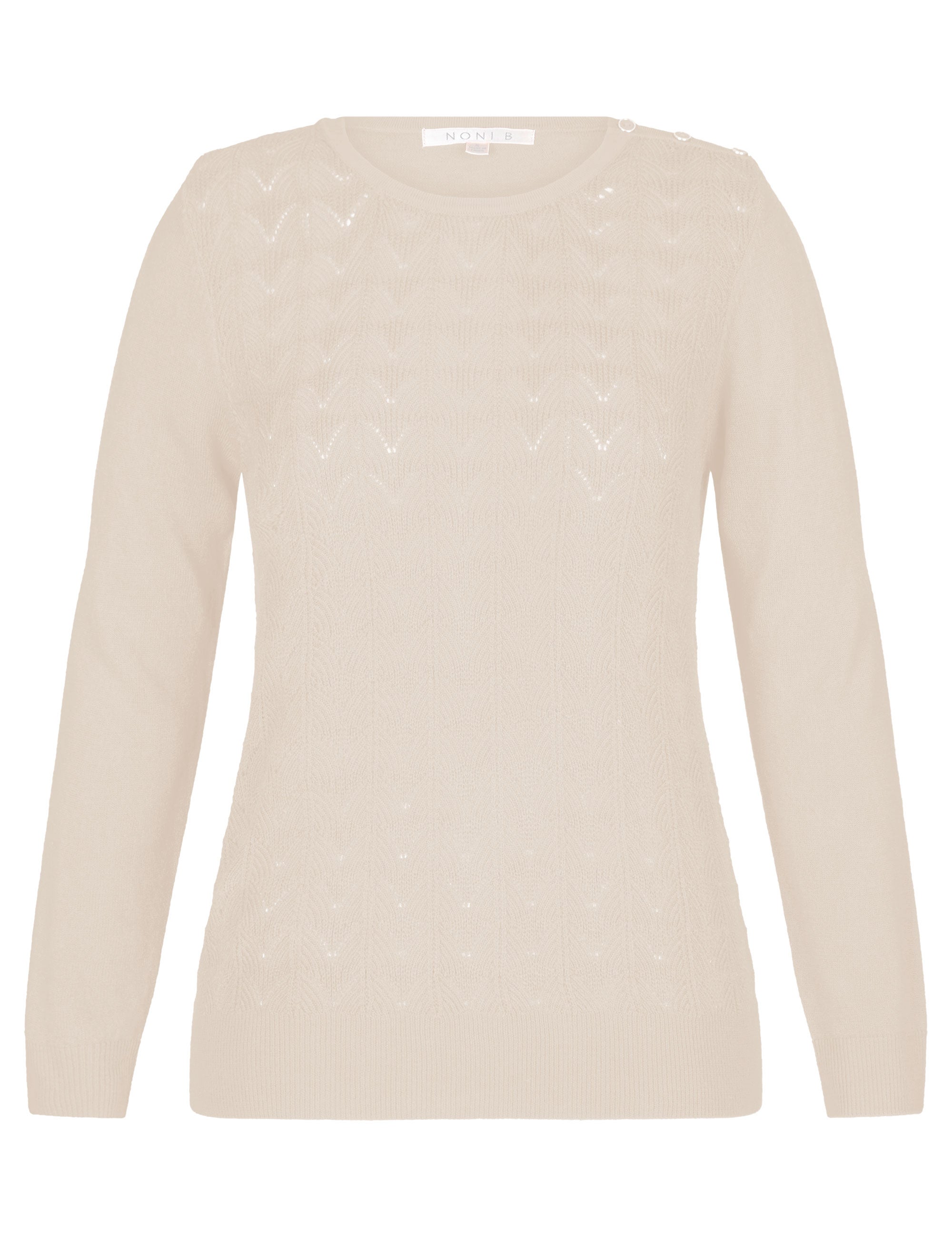 NONI B POINTELLE BUTTON DETAIL JUMPER | Liz Jordan