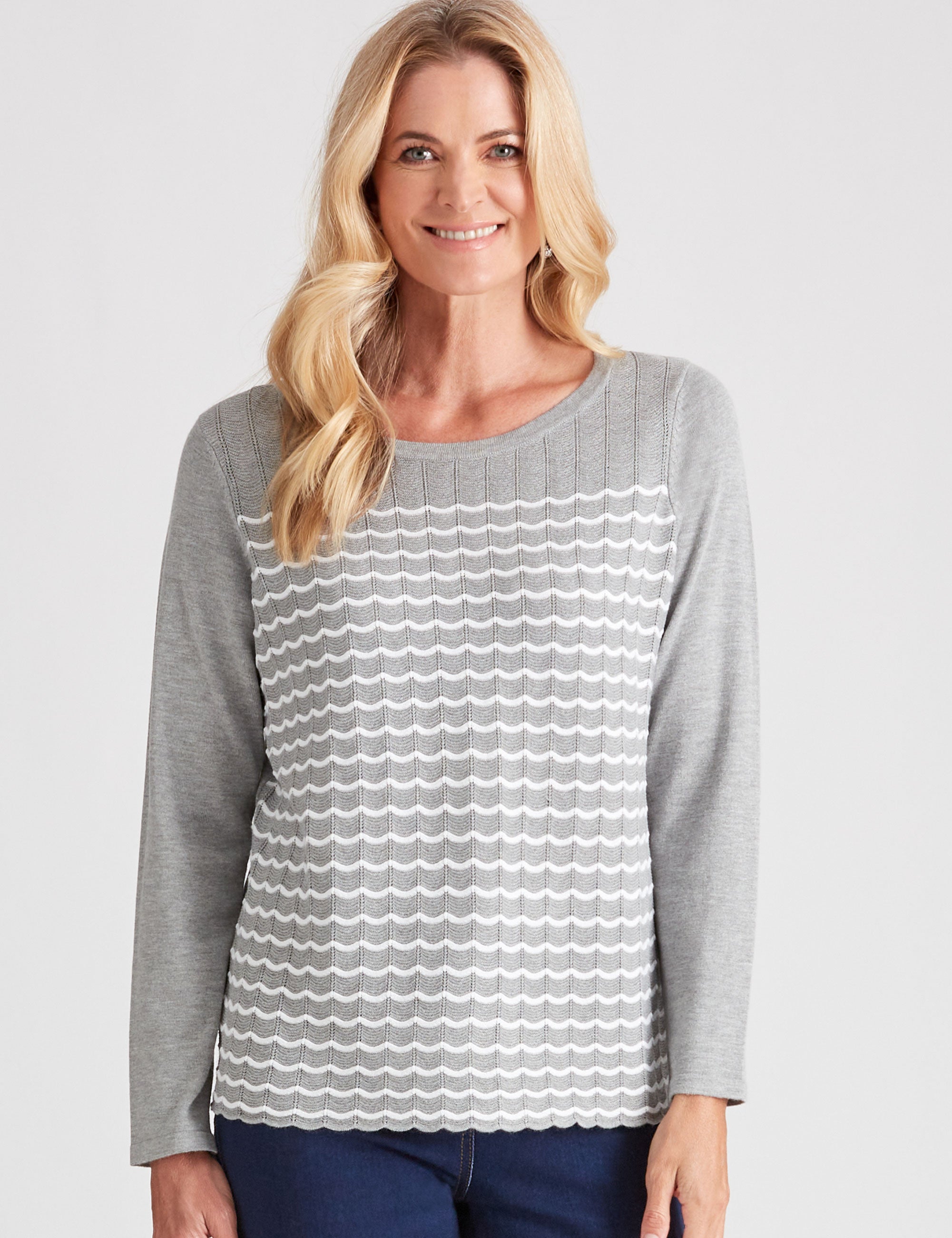 NONI B POINTELLE STRIPE JUMPER | EziBuy Australia