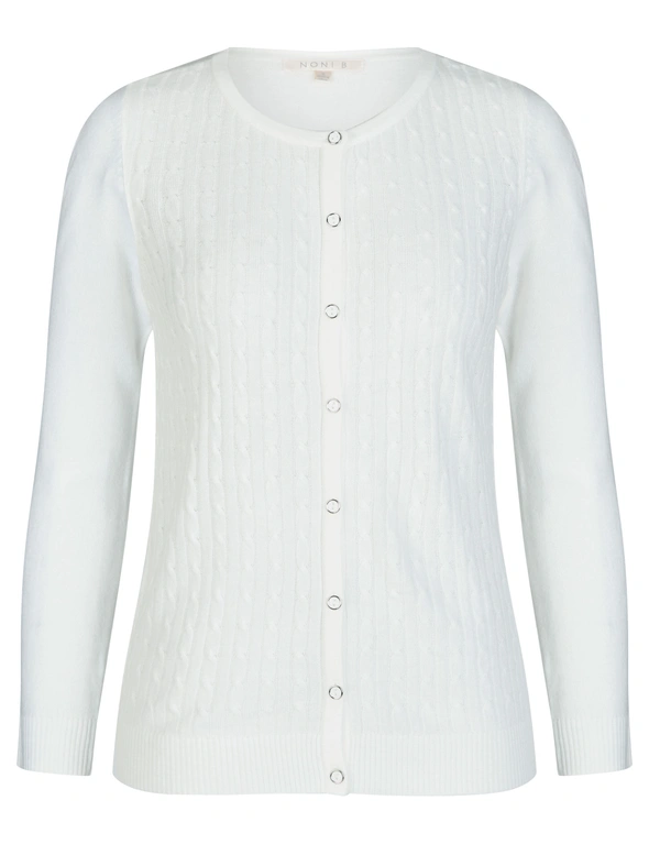Noni B Long Sleeve Cable Knitwear Cardigan, hi-res image number null