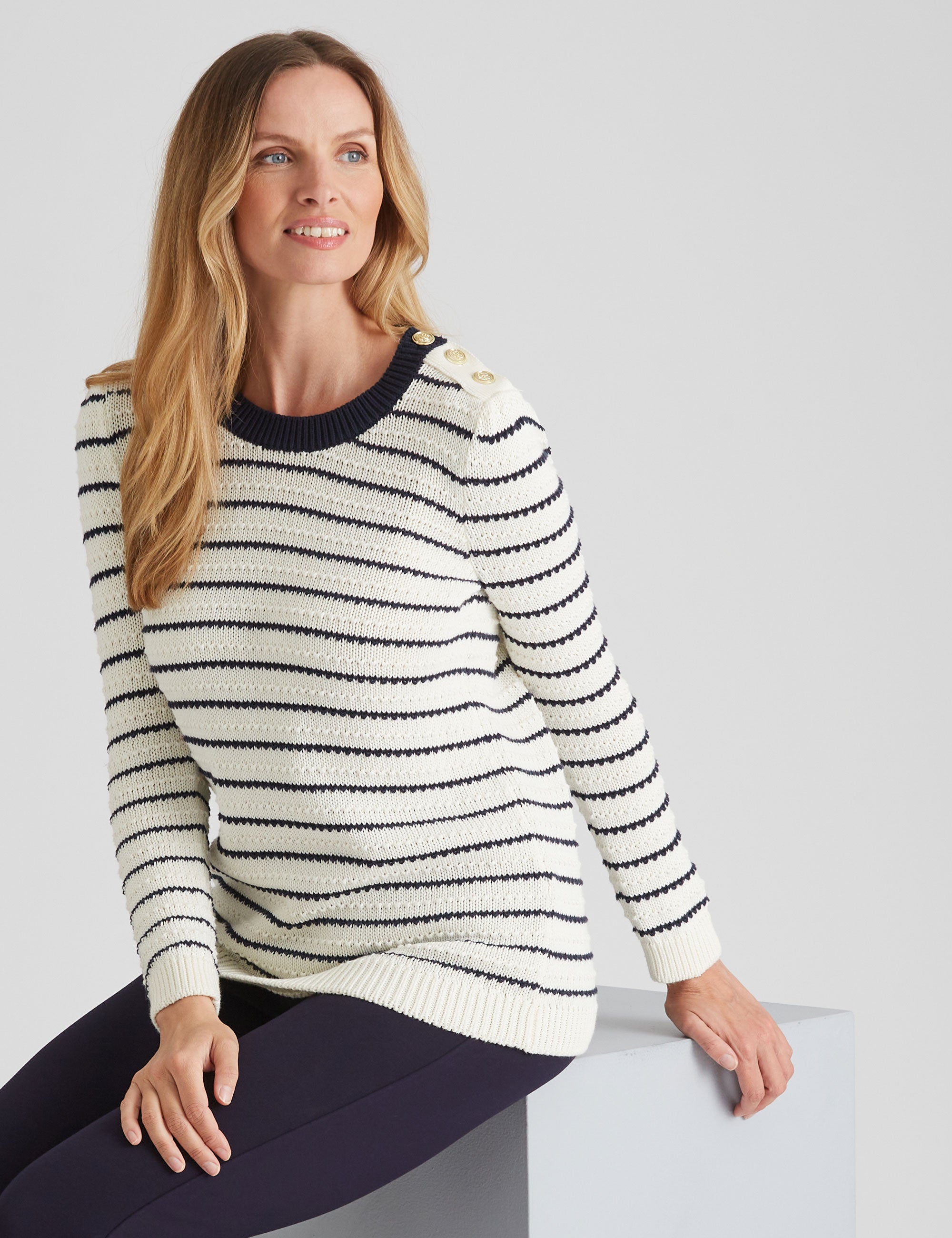 Noni B Knitwear Cotton Blend Jumper | W Lane