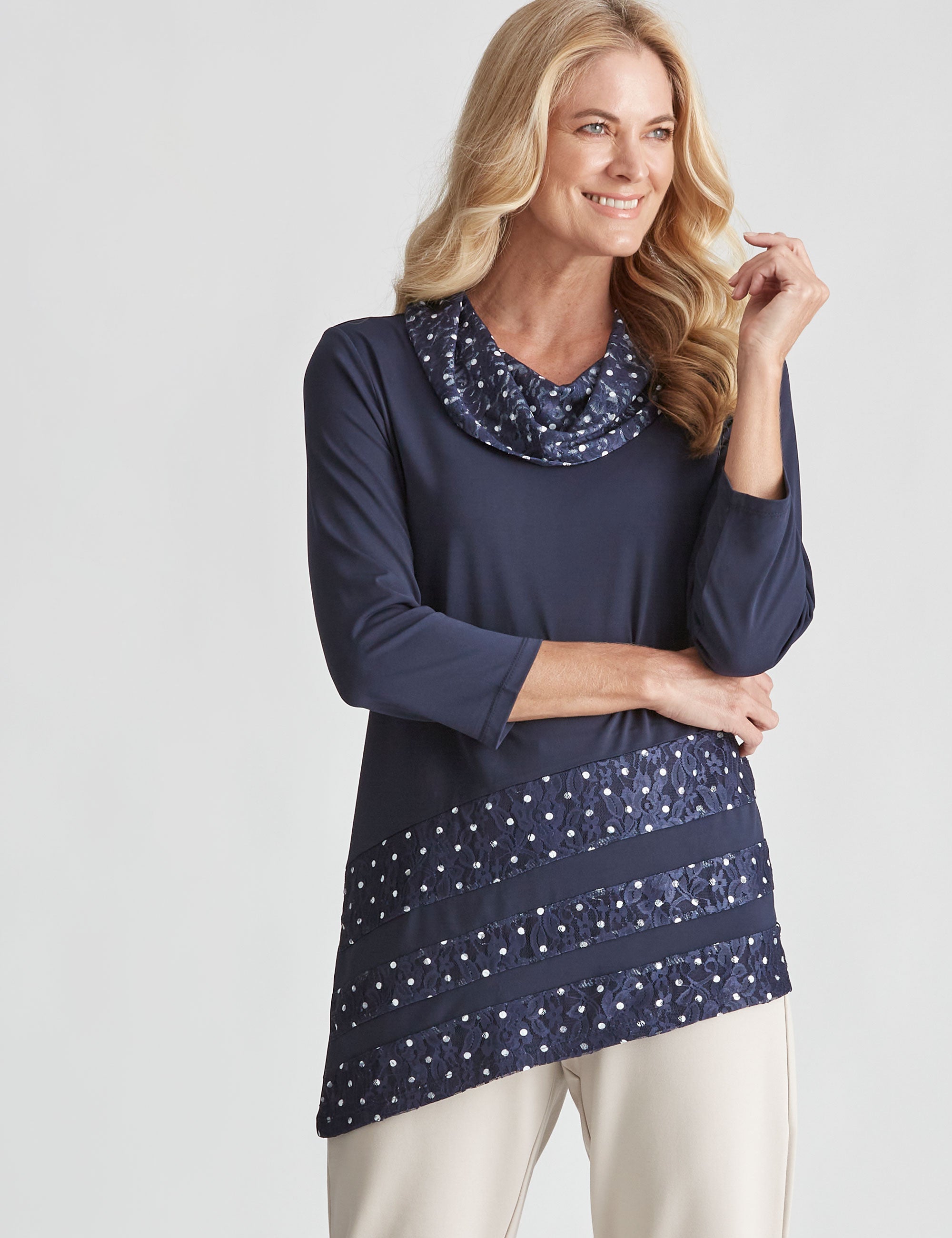 Noni B KNIT LACE PANEL TOP | EziBuy Australia