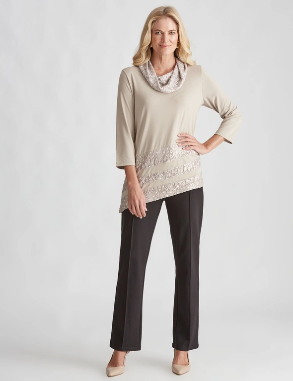 Noni B KNIT LACE PANEL TOP, hi-res image number null
