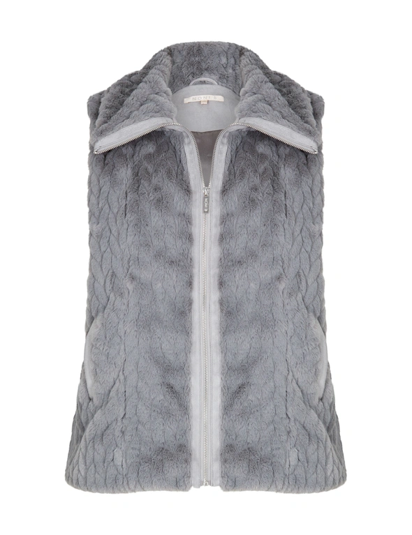 Noni B Faux Fur Zipped Front Vest, hi-res image number null