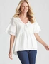 Noni B WOVEN BRODERIE FRILL TOP, hi-res