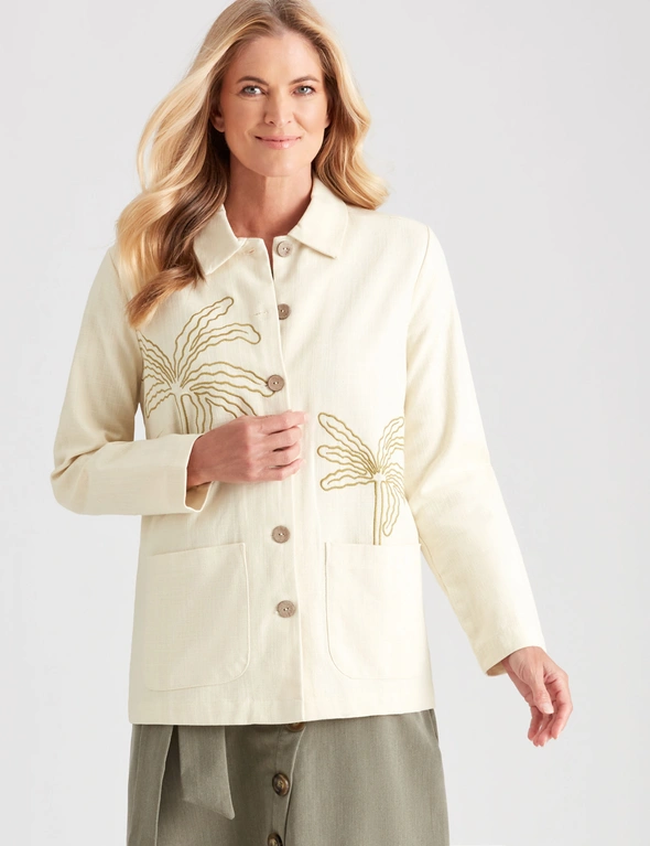 NONI B COTTON PALM JACKET, hi-res image number null