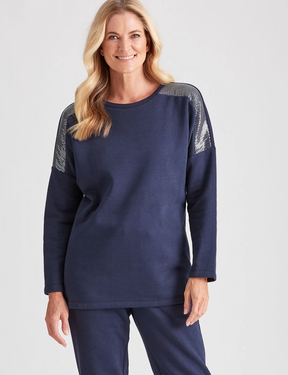 Noni B Cotton Fleece Back Top, hi-res image number null
