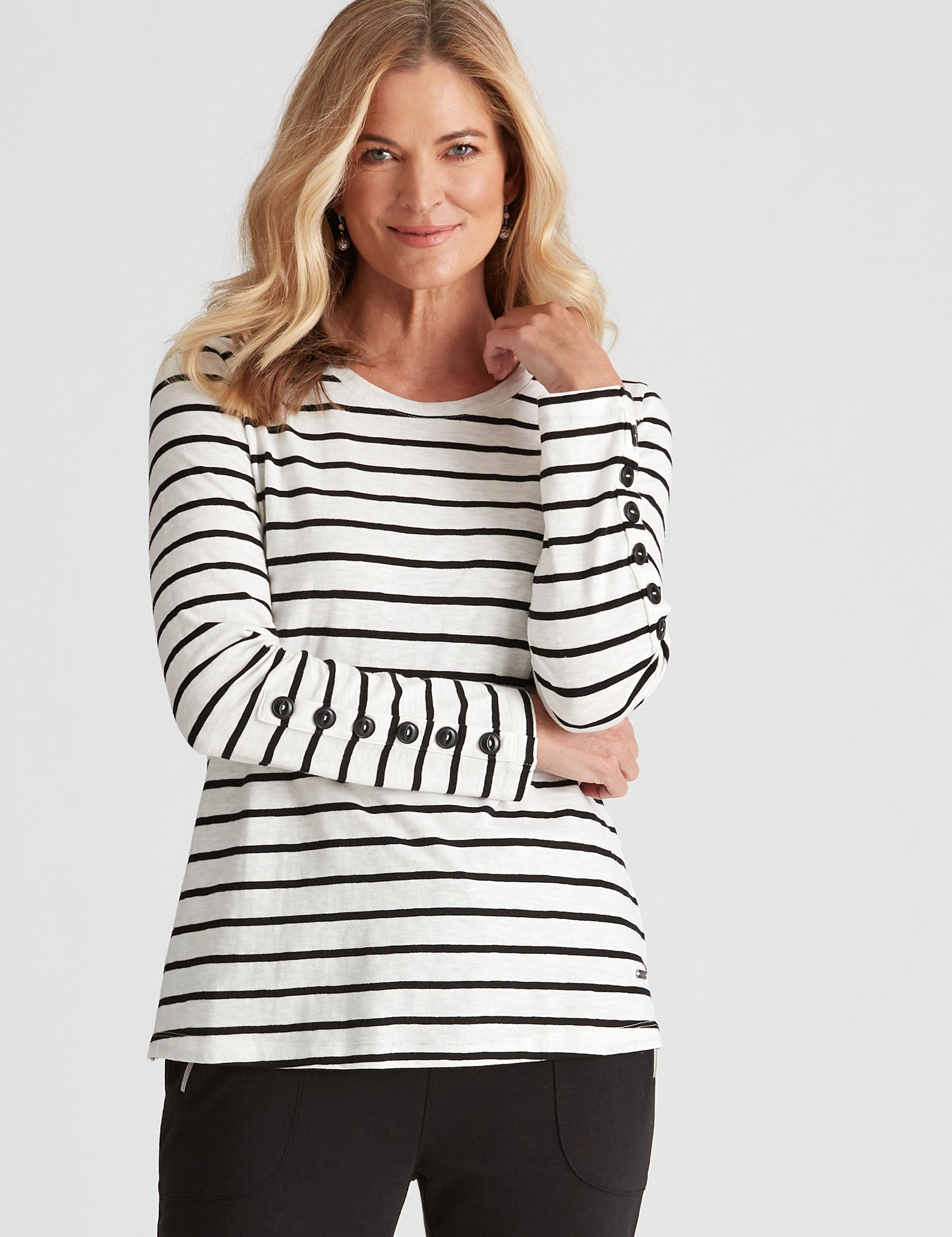 NONI B COTTON STRIPE TEE | Noni B