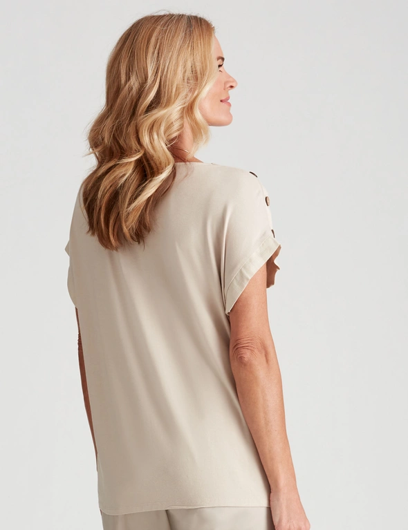 NONI B LINEN FRONT BUTTON TOP, hi-res image number null