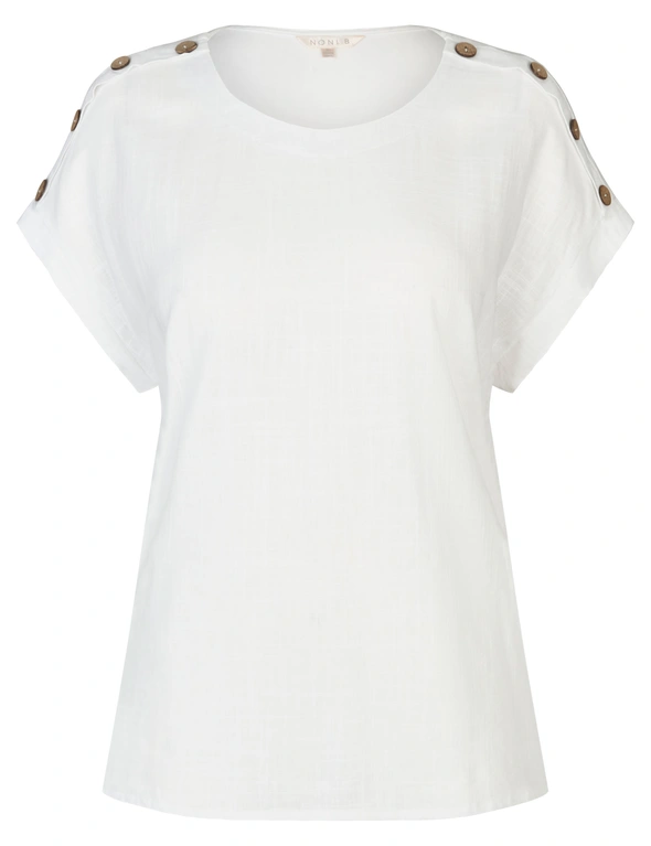 Noni B Linen Front Button Top, hi-res image number null