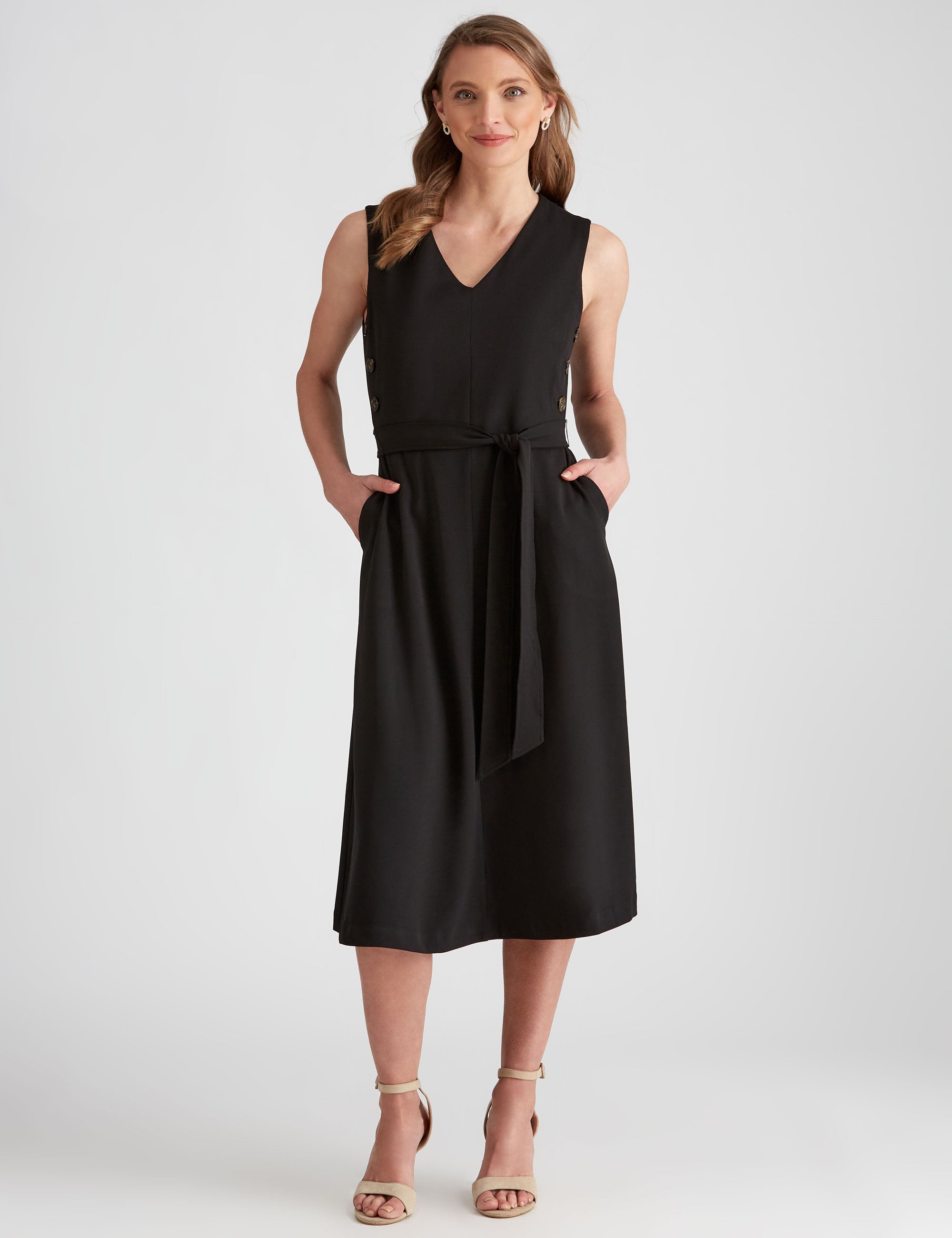 LIZ JORDAN CREPE BUTTON DRESS | W Lane