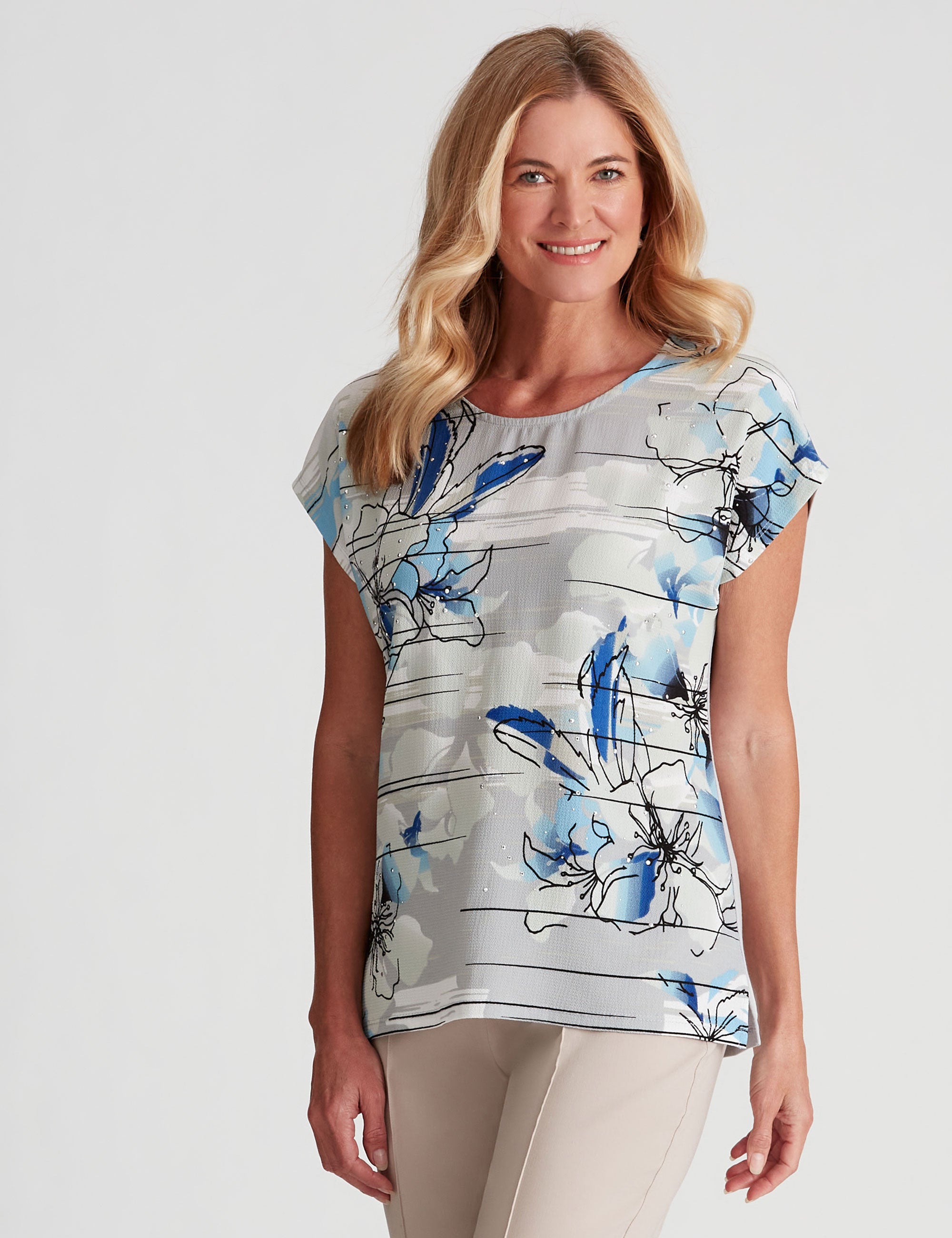 NONI B HOT FIX PRINT TOP | Liz Jordan