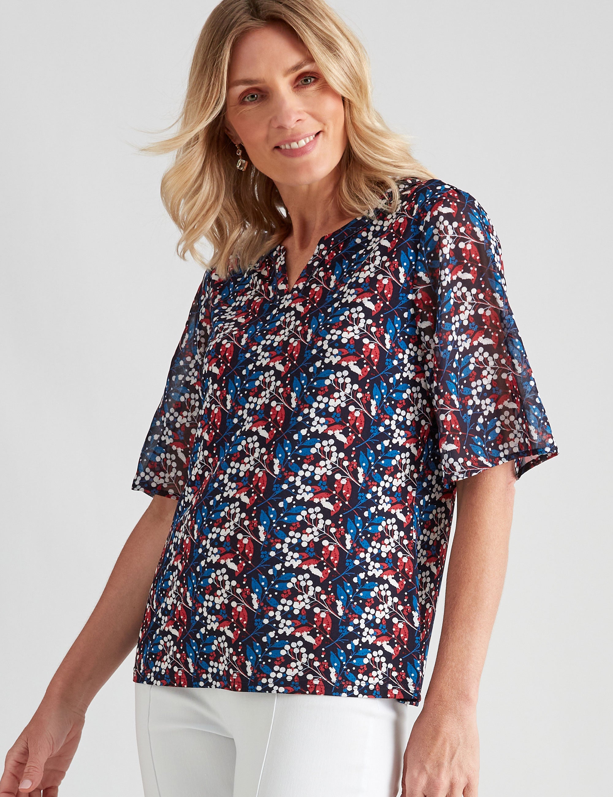 Noni B Chiffon Sleeve Top | Noni B