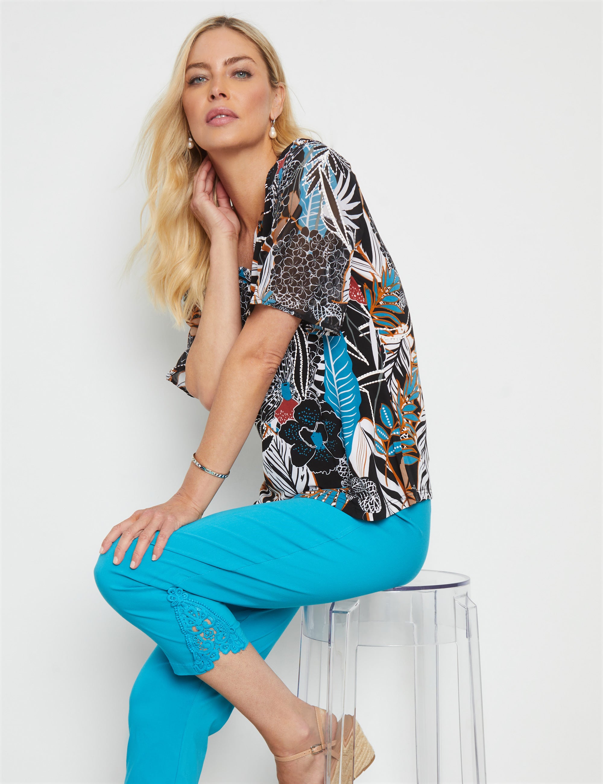 NONI B CHIFFON SLEEVE TOP | Noni B