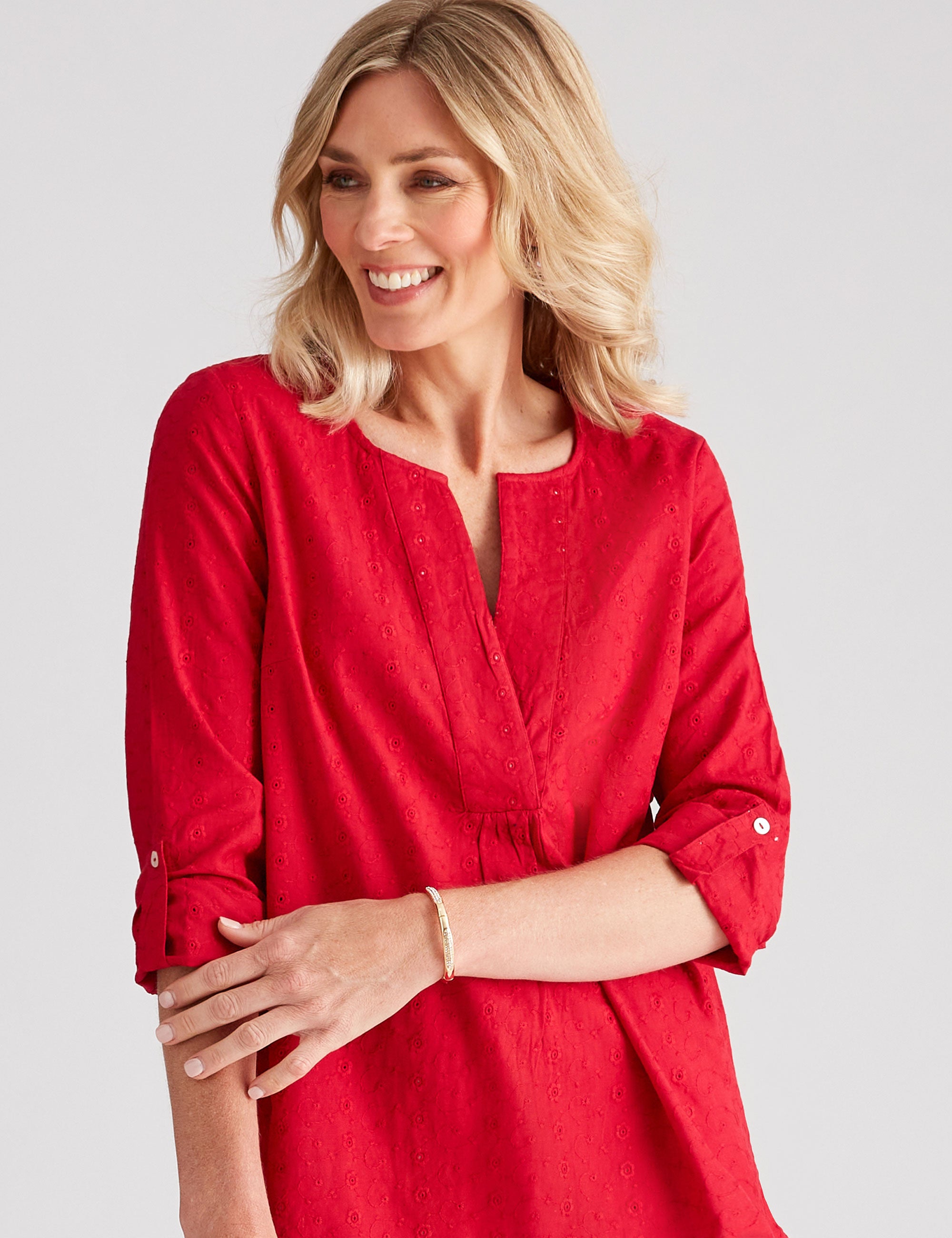 Noni B Cotton Broderie Tunic | Liz Jordan