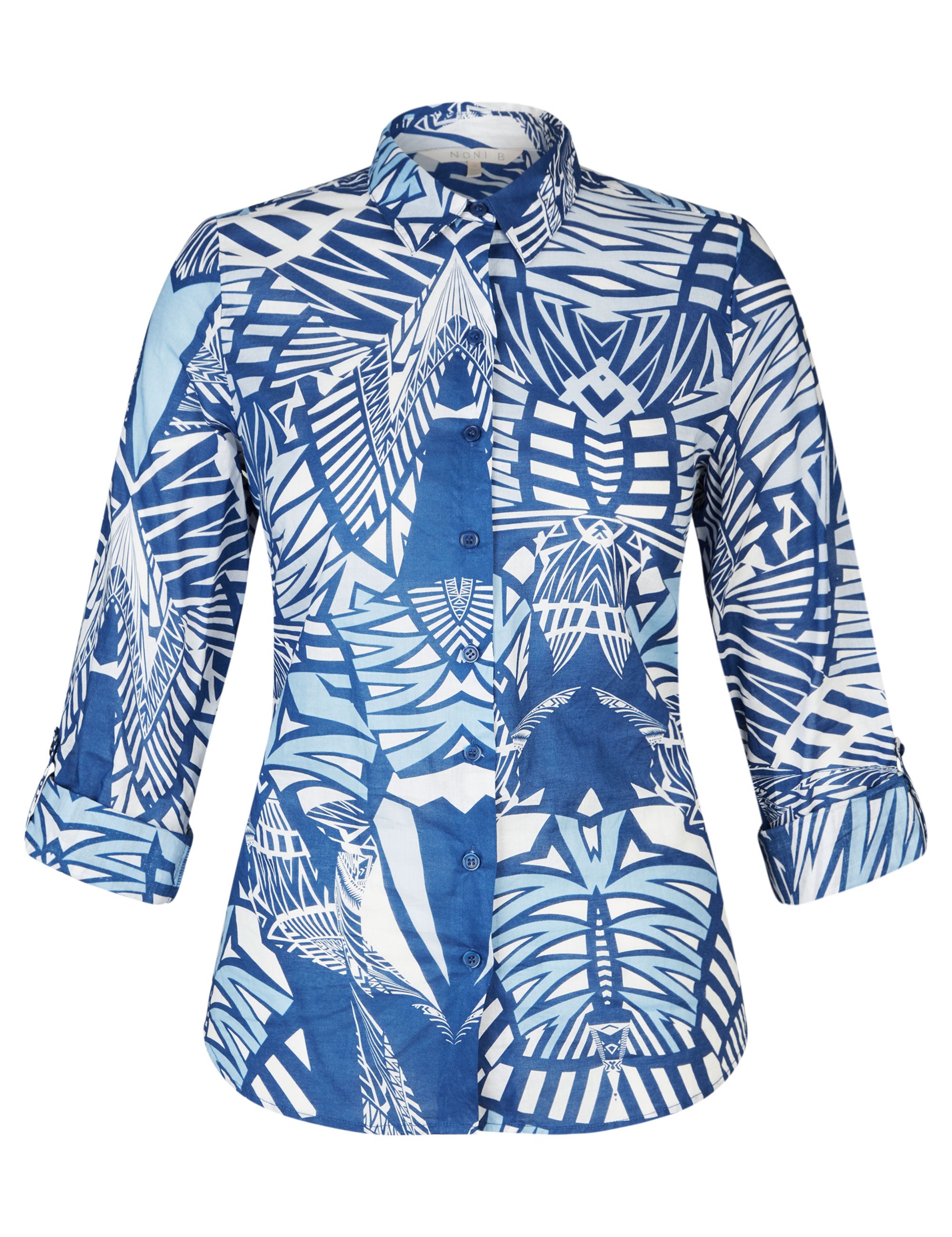 NONI B COTTON VOILE PRINT SHIRT | Liz Jordan