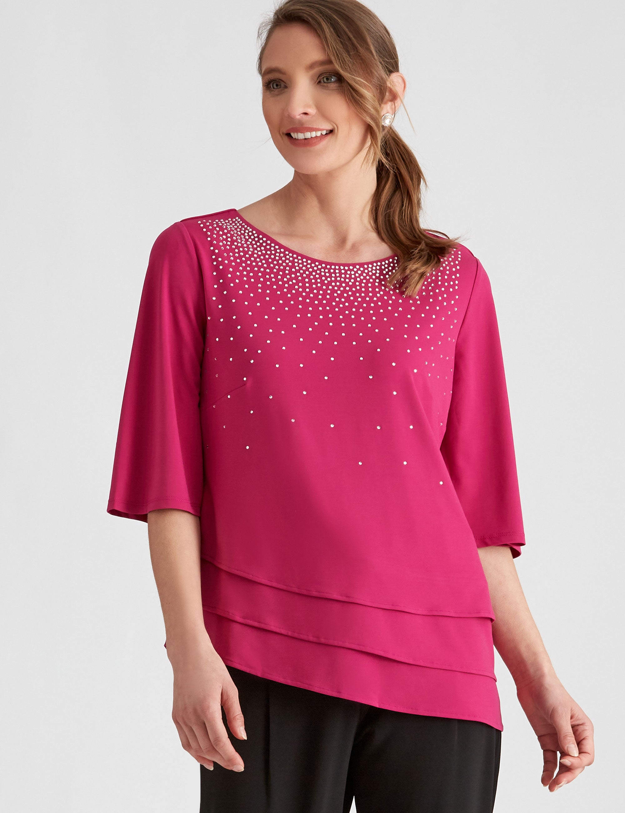 Liz Jordan After Dark Beaded Overlay Top | Noni B