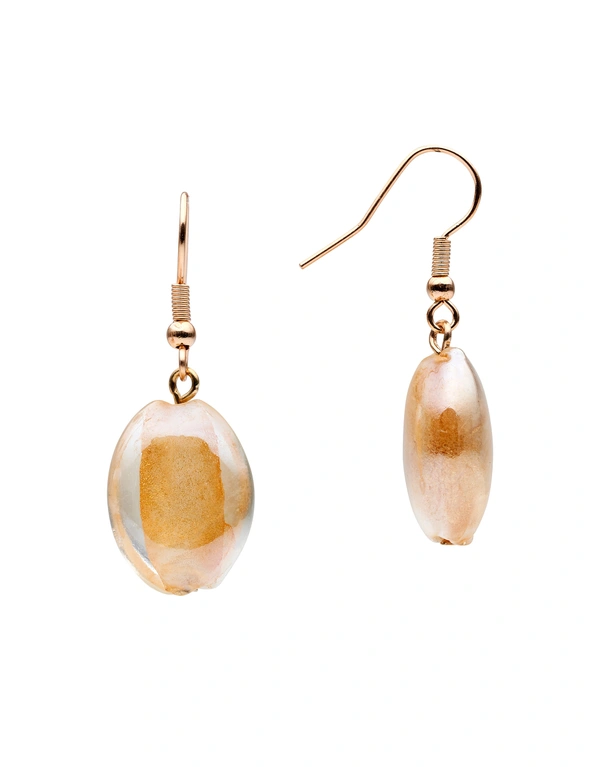 GLASS OVAL DROP EARRING, hi-res image number null