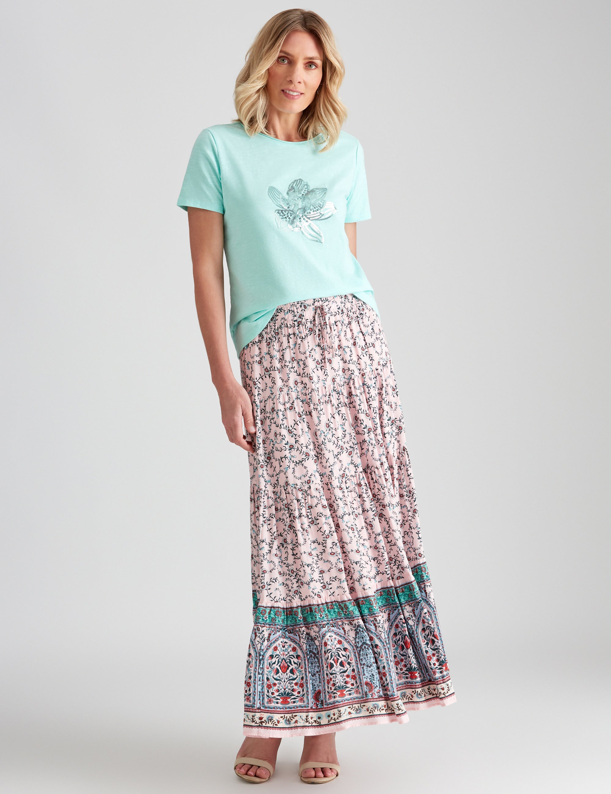 Noni B Tiered Floral Maxi Skirt | EziBuy Australia