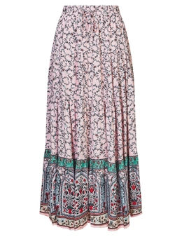 Noni B Tiered Floral Maxi Skirt