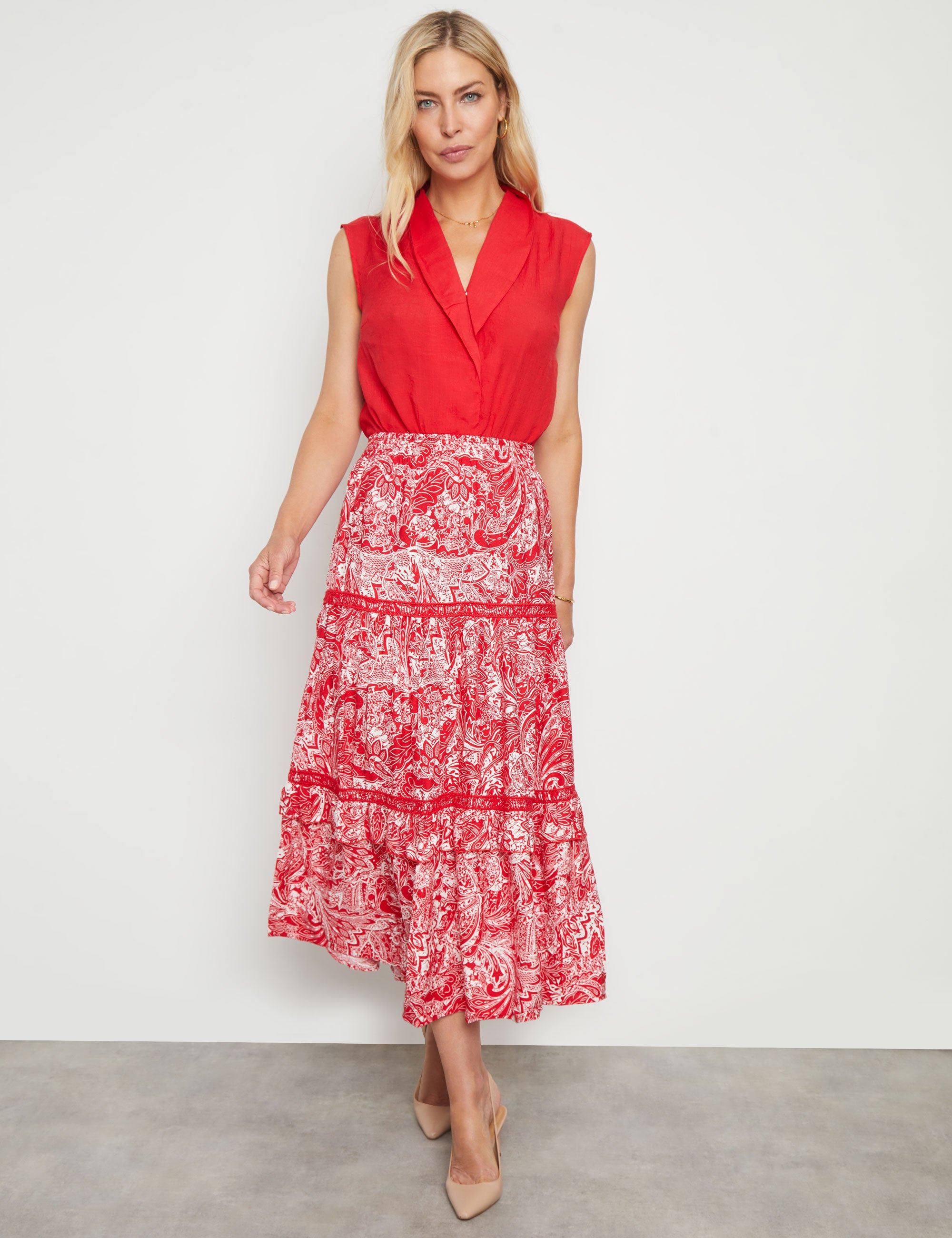 Noni B Paisley Tiered Maxi Skirt | EziBuy NZ