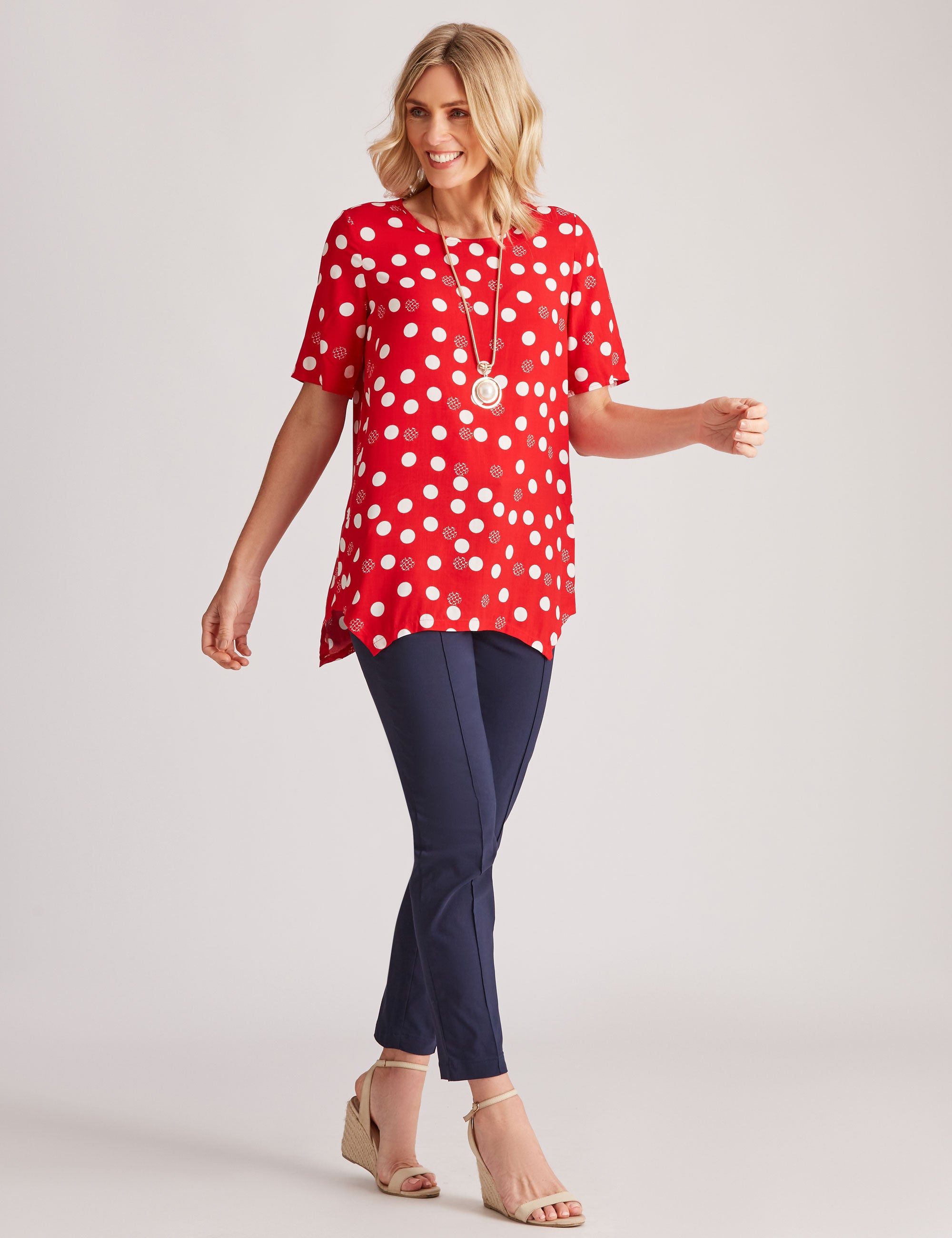 Noni B Cotton Spot Tunic Top | Liz Jordan