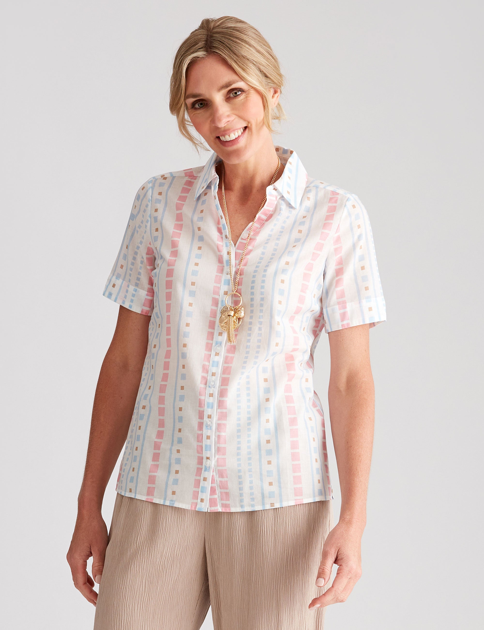 Noni B Short Sleeve Print Shirt | Noni B