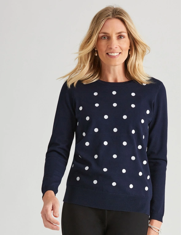 NONI B EMBROIDERED SPOT KNITWEAR JUMPER, hi-res image number null