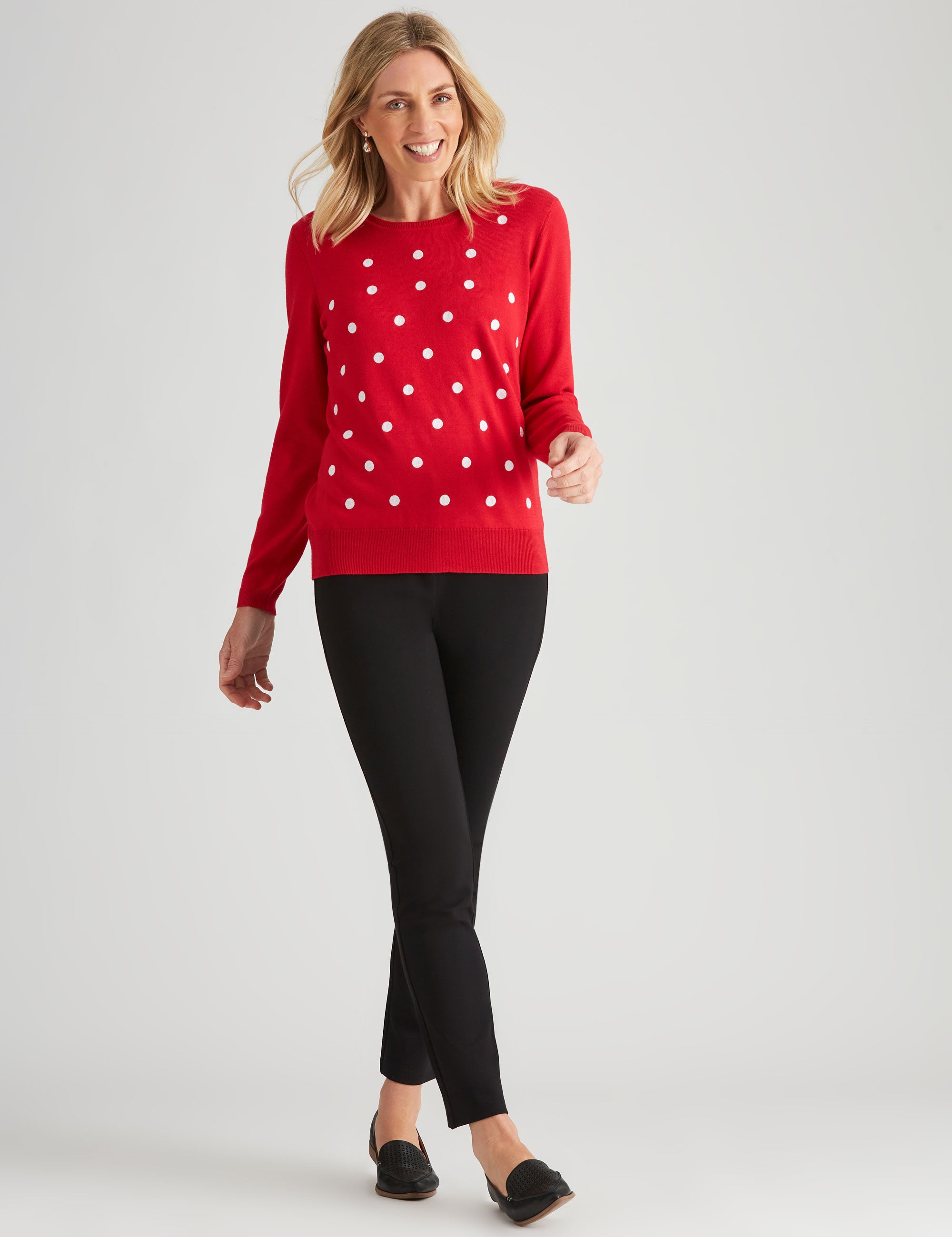 NONI B EMBROIDERED SPOT KNITWEAR JUMPER | Liz Jordan