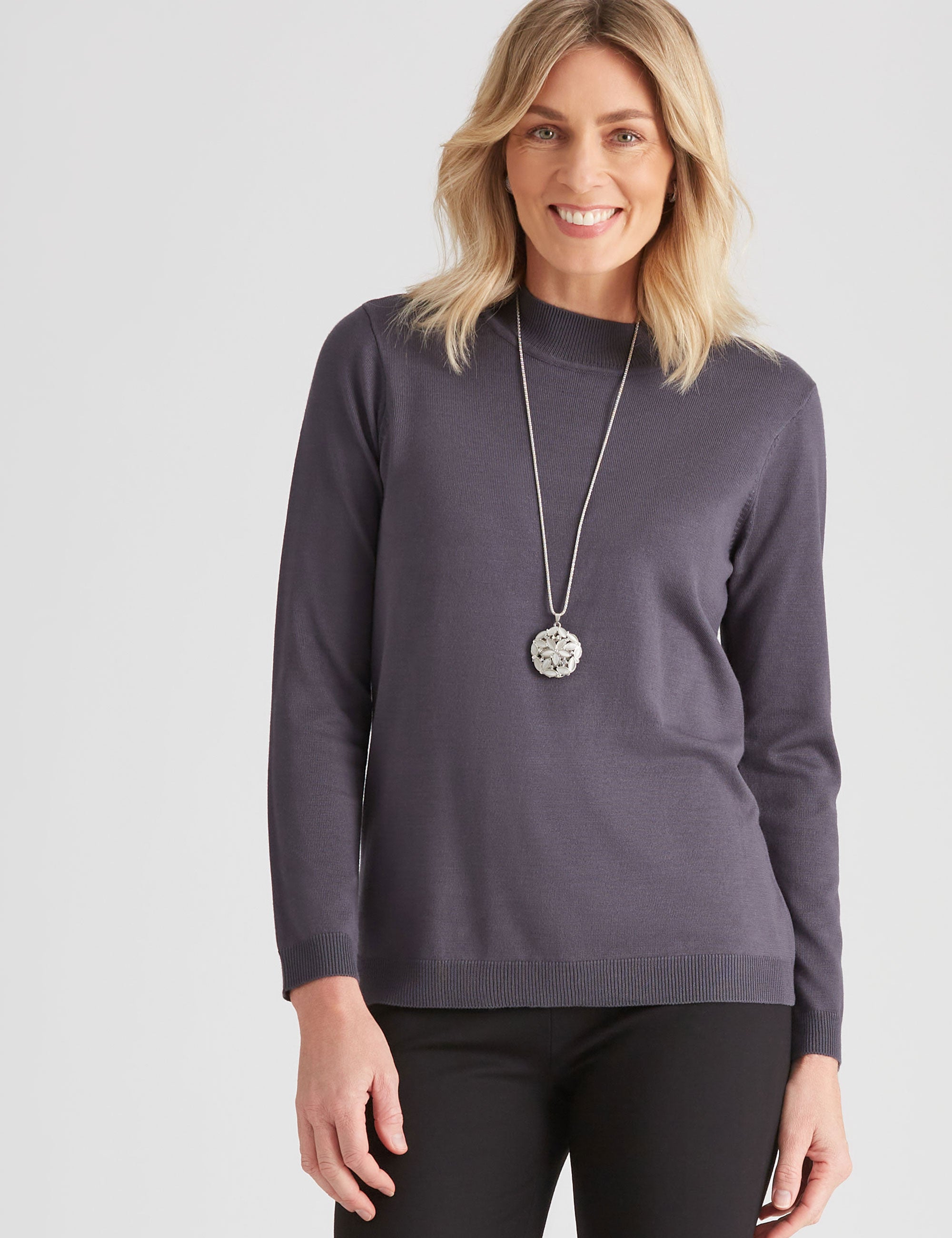 Noni B Mock Neck Knitwear Jumper | Liz Jordan