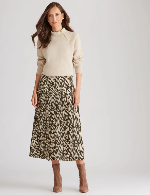 Liz Jordan Elastic Waist Pleated Skirt | EziBuy Australia