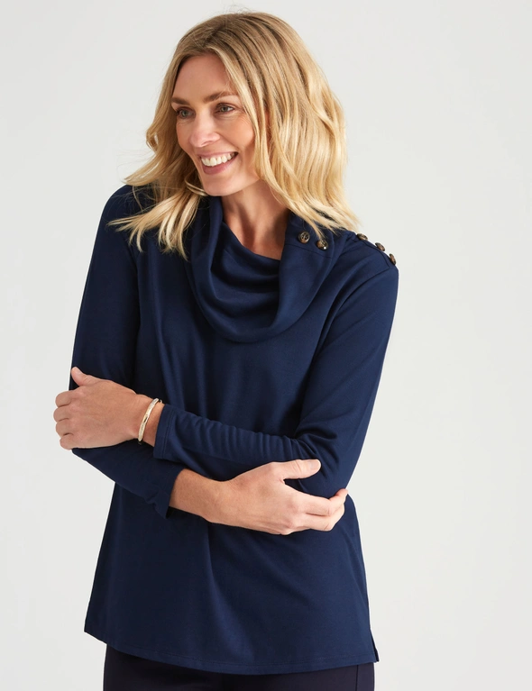 Noni B Cowl Neck Tunic Top, hi-res image number null