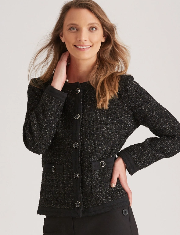 NONI B PEARL BUTTON BOUCLE JACKET, hi-res image number null