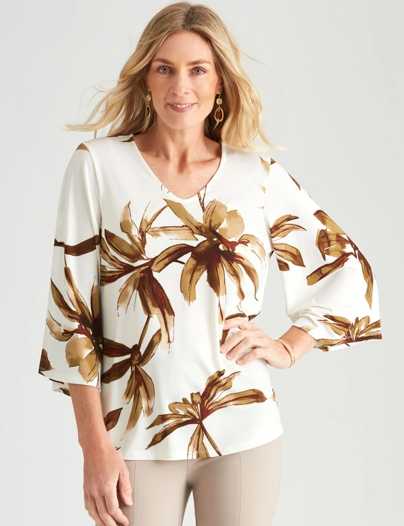 NONI B BELL SLEEVE PUFF PRINT TOP, hi-res image number null