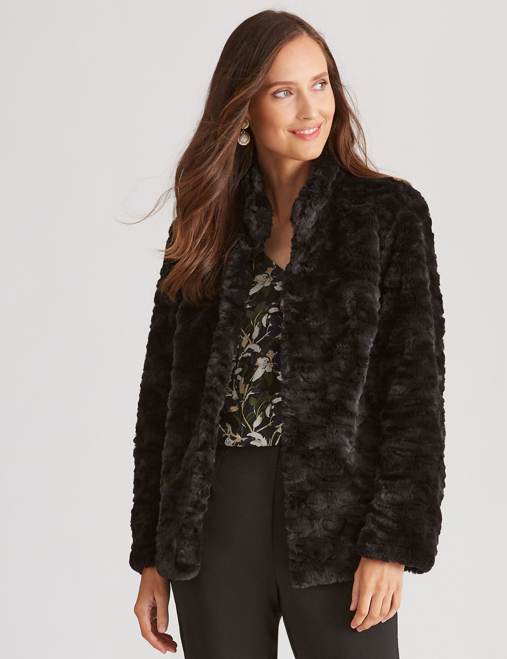 NONI B FAUX FUR COAT | Crossroads