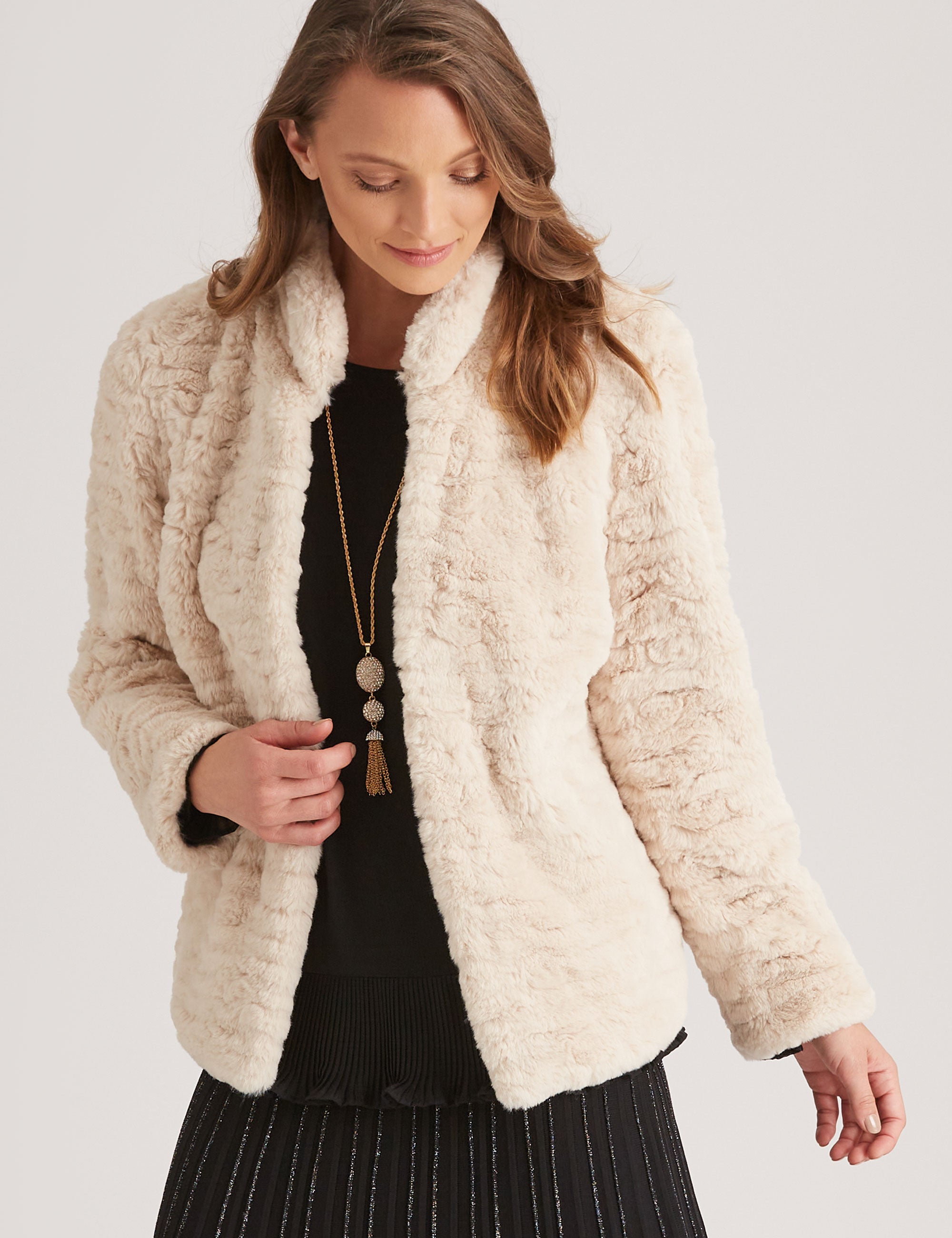 NONI B FAUX FUR COAT | Autograph