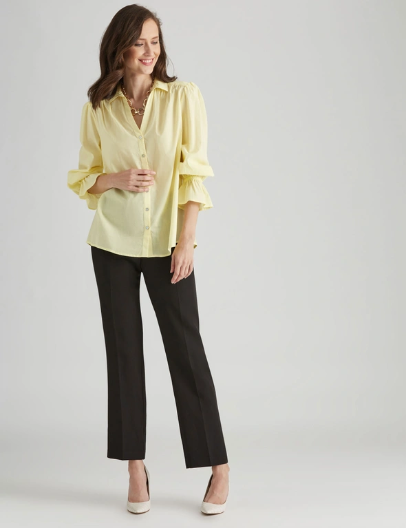 Noni B Flared Cuff Cotton Shirt, hi-res image number null