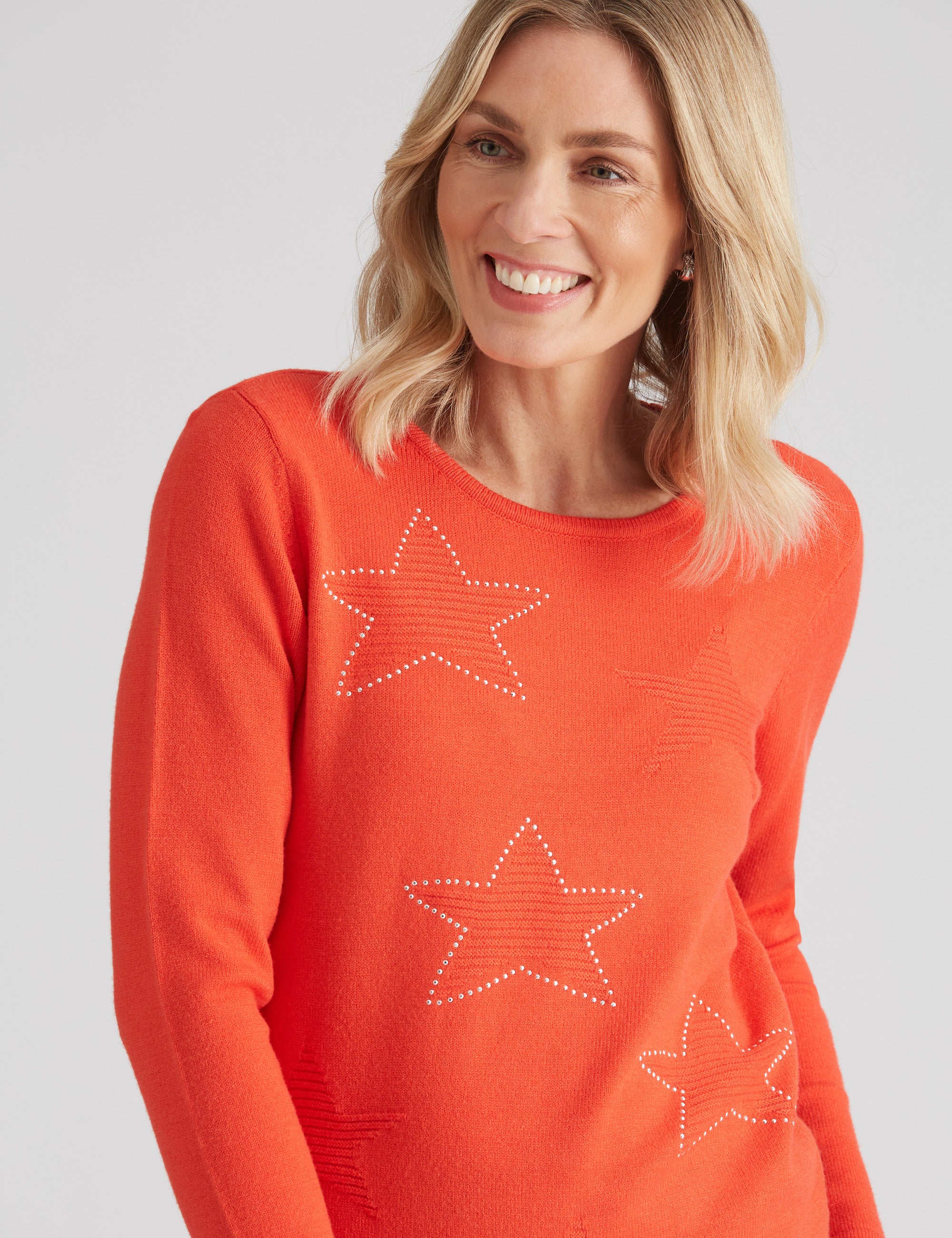 NONI B STAR EMBELLISHED KNITWEAR TOP | Liz Jordan