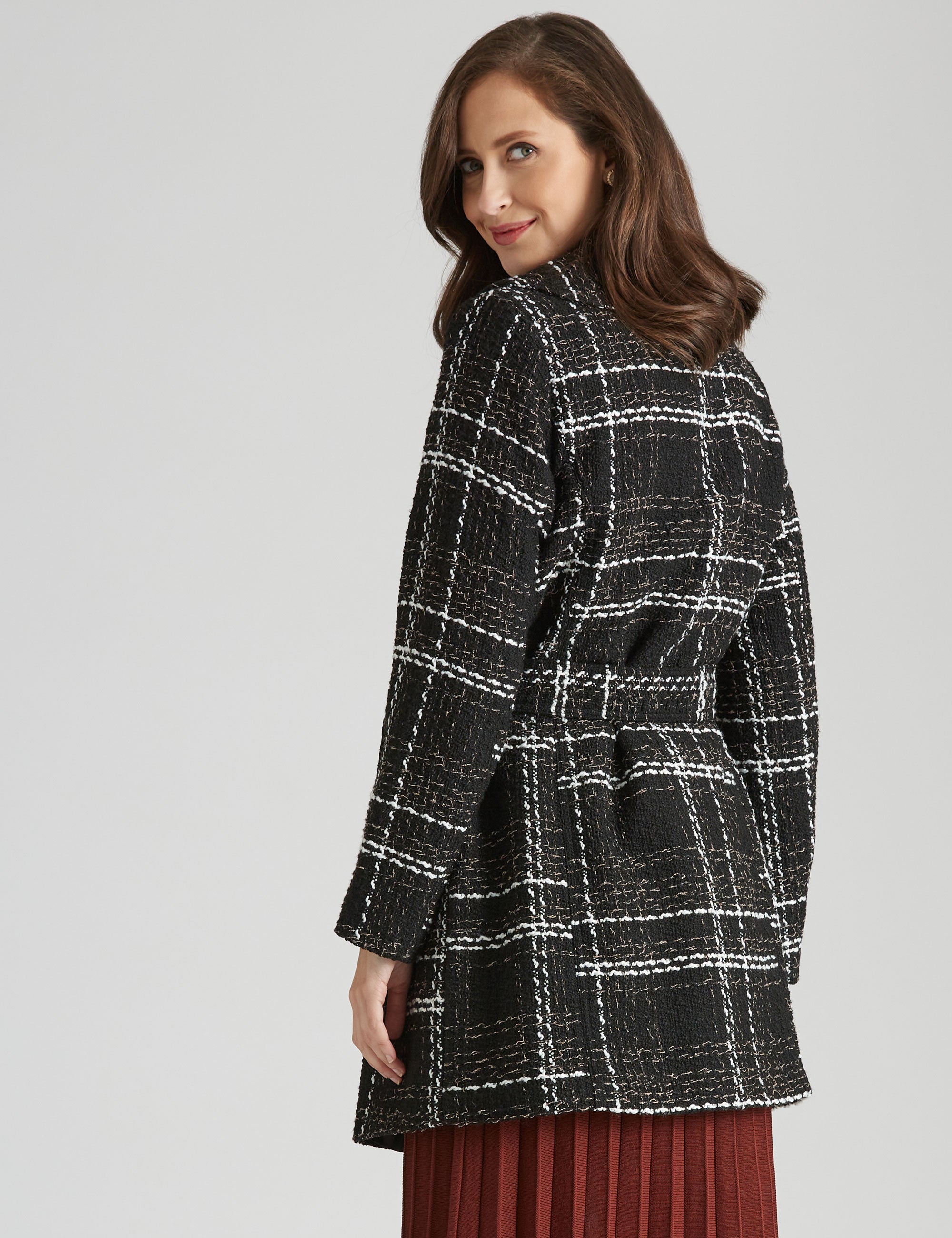 NONI B BOUCLE CHECK COAT | Noni B