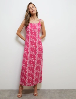 Noni B Leaf Print Maxi Dress