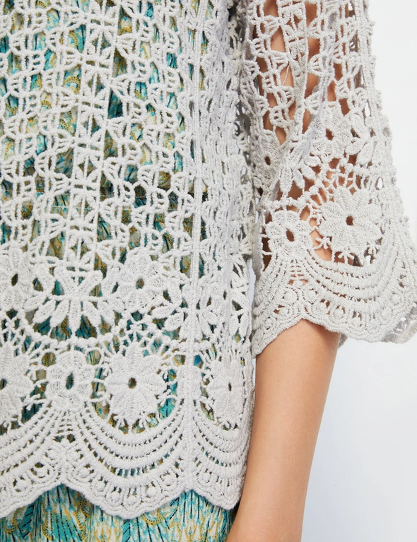 Noni B 3/4 Sleeve Lace Cardigan, hi-res image number null
