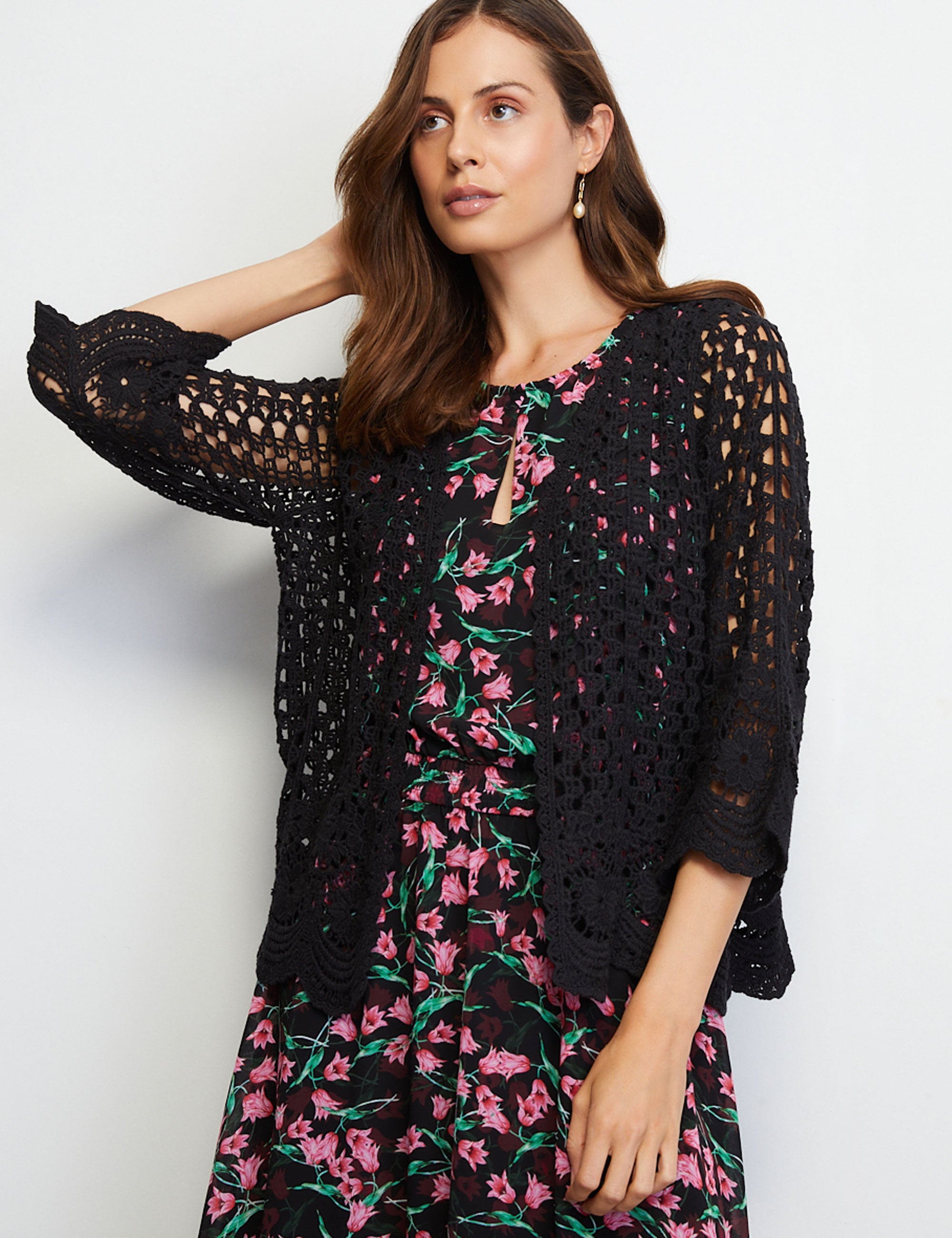 Black lace shop cardigan australia